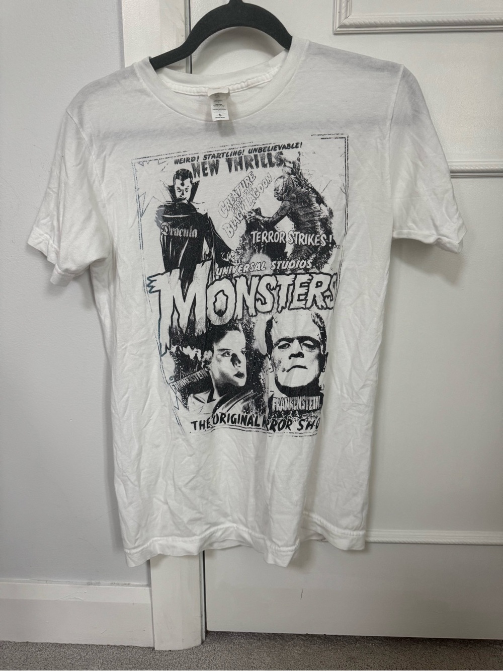White Graphic Monsters Short Sleeve Tee